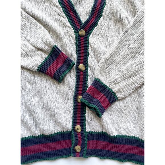 Vintage Sears Roebuck Knit Varsity Cardigan Sweater Size L - Picture 2 of 7